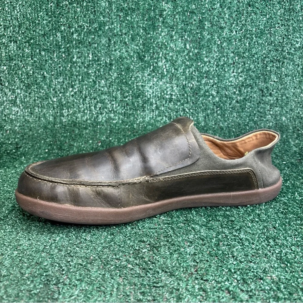 Clarks Un‎ Lisbon Lane Convertible Loafer Dark Olive Leather Men Sz 13 MSRP $130